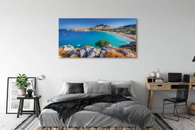 Canvas képek Görögország Coast tengerpart panoráma 125x50 cm
