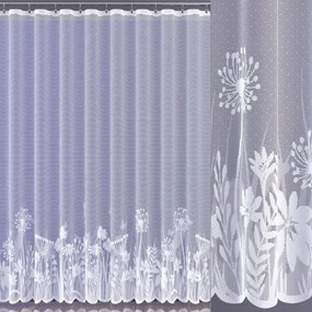 Jacquard függöny fehér finom virágmintás 260 cm Letisja 624837