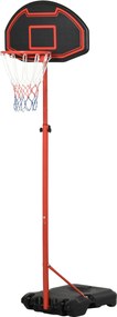 HOMCOM Hordozható Kosárlabda Palánk Kültéri Kosárlabda Kosár Állítható Magassággal 193,5-248,5 cm és Tölthető Alappal Víz vagy Homok, Acél és Nylon 74
