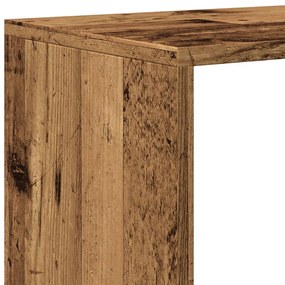 3 szintes antik fa színű fa elválasztó könyvespolc 123x29x123cm