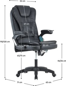 Irodai szék masszázs funkcióval, fekete, TYLER NEW