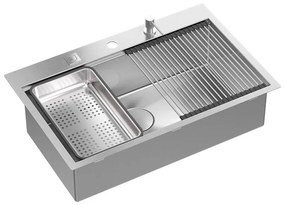Acél mosogatótálca BURT 110 WORKSTATION BRUSH NICKEL