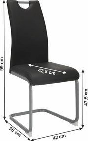 Étkező szék,sötétszürke, DEKOMA