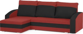KING Kinyitható sarokkanapé Piros/fekete