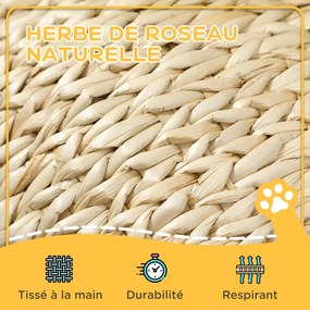 PawHut Macska Kosár, Macska Háza, Puhával Bélelt, Tágas Belső, Fonott Fűz, 45 x 41 x 37 cm, Barna | Aosom