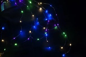 Karácsonyi világítás - 64 LED drót, színes