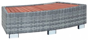 szürke polyrattan spa fellépő 92 x 45 x 25 cm