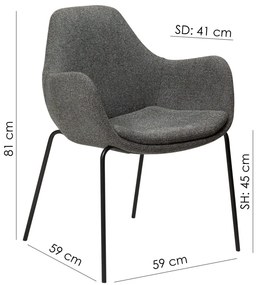 Krémszínű buklé fotel Zimmer – DAN-FORM Denmark