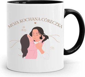 Fekete Bögre Lányomnak Drága Kislányom nyomott mintával