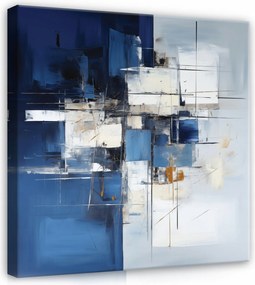 Vászonkép Absztrakt Kék Szürke Négyzet Vászon Fal Nappali 40x40
