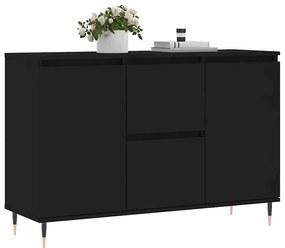 fekete szerelt fa tálalószekrény 101,5 x 35 x 70 cm