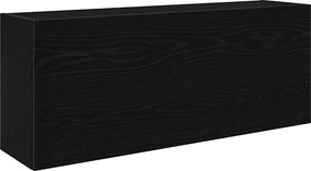 vidaXL fekete szerelt fa fali fürdőszobaszekrény 100 x 25 x 40 cm