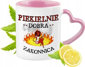 Apáca bögre Rózsaszín, szív alakú füllel Kávé ajándék