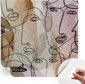 Fotótapéta Fali tapéta Hálószobába és Nappaliba Lineáris arcok 250x250 cm