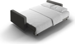 Sötétszürke buklé kinyitható tárolóhelyes kanapé 222 cm Bali – Cosmopolitan Design