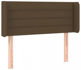 sötétbarna szövet LED-es fejtámla 83 x 16 x 78/88 cm