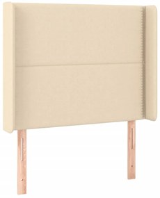 krémszínű szövet LED-es fejtámla 93x16x118/128 cm