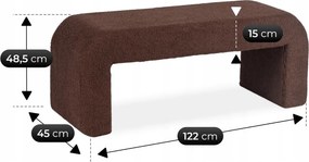 DELINO barna bouclé kárpitozott puff