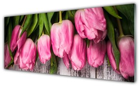 Üvegkép Tulipánok Fal 120x60cm 2 fogas