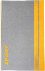 Nagy strandtörölköző Sport szürke-sárga 100x160 cm