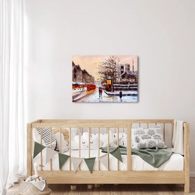 Kép - Egy téli város festménye (70x50 cm)