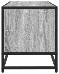 szürke sonoma színű szerelt fa és fém TV-szekrény 100x34,5x40cm