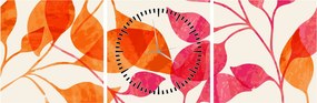 Kép - Narancssárga levelek (órával) (90x30 cm)