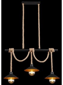 Globo 15690-3H - DIANA függőlámpa kábellel, 3xE27/60W/230V, fekete