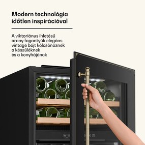Klarstein Vinsider Victoria 36 borhűtő, 36 palack, érintés, UV-védelem, LED, csendes, 3 polc
