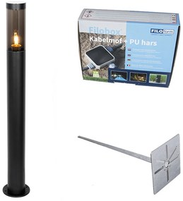 Modern fekete kültéri oszloplámpa 80 cm IP44 - Rox