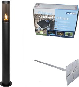 Modern fekete kültéri oszloplámpa 80 cm IP44 - Rox