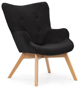 Fekete kordbársony fotel Niko – Ropez