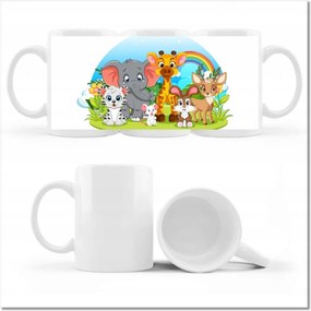 Nyomott mintás bögre Bájos állatkák a gyerekszobába