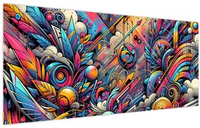 Kép - Színes graffiti (120x50 cm)