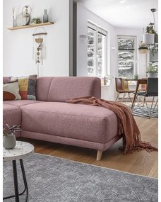 Rózsaszín kinyitható-tárolóhelyes sarokkanapé (jobb oldali-L alakú) Classy Sophie – Miuform