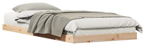 Ágykeret Fehér 90x220 cm Tömör Fenyő