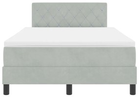 Box Spring Ágy Matraccal &amp; LED Szürke 120x190 cm Bársony