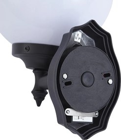 Klasszikus kültéri fali lámpa fekete opálüveggel IP44 mozgásérzékelővel - Champs