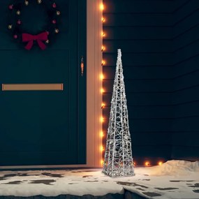 dekoratív hideg fehér fényű LED-es akril fénykúp 90 cm