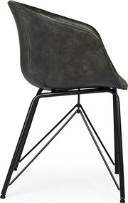 Sötétszürke kárpitozott étkezőszék Warhol – Bizzotto