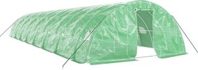 vidaXL zöld acélvázas melegház 80 m² 16 x 5 x 2,3 m