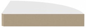 4 db fehér MDF lebegő sarokpolc 25 x 25 x 3,8 cm