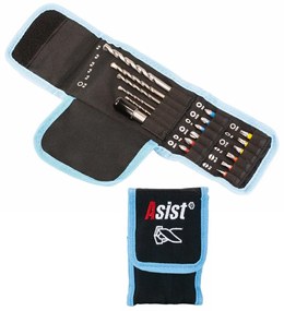 ASIST Beton- és kőműves fúrókészlet 18db + tárolótáska övcsipesszel