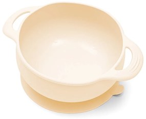 New Baby bézs színű szilikon étkészlet gyerekeknek