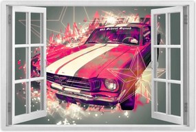 Poszter 90x60 Rózsaszín Ford Mustang