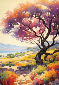 Poszter 68x98cm Színes alkonyat a völgy felett