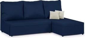TOMI Háromszemélyes kinyitható sarokkanapé Sötétkék/krém
