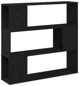 Könyvespolc Fekete Tölgy 100x24x94 cm Műanyag Fa