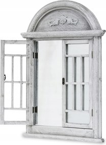 Fali redőny tükör retro redőnyökkel nyitható íves fa keret