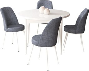 Tor étkezőgarnitúra, fehér-füstszürke, 90 cm